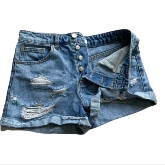 Forever 21 Distressed Jean shorts size 26 - Picture 2 of 5